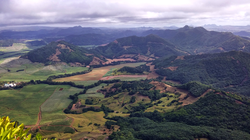 Hiking Lion Mountain. View from the top of Lion Mountain in Mahebourg, Mauritius