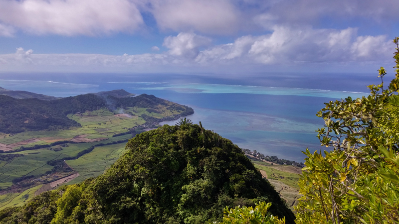 View of the bay of Mahebourg when hiking Lion Mountain