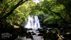 Guided hike to the mystical Eau Bleu Waterfalls