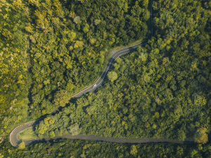 Chamarel drone view